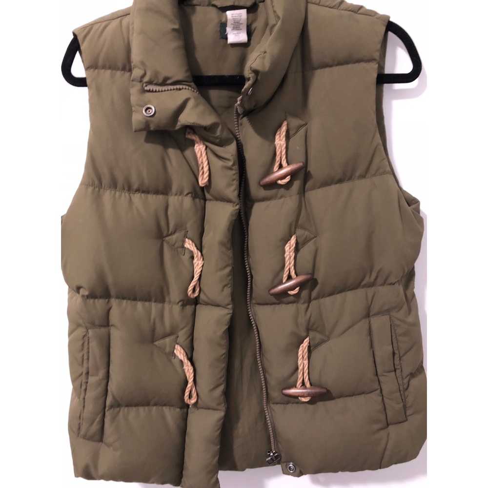 J. Crew Olive Green Toggle vest